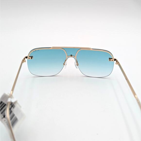 Aire Venatici Aviator Sunglasses Women's Gold Metal Frame/Teal Grad Size L - Picture 6 of 10
